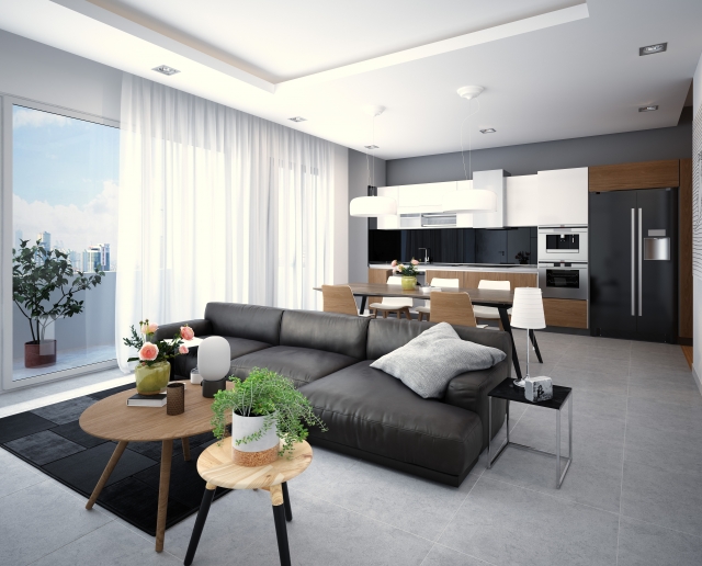 快適な室内でくつろぐ家族の様子