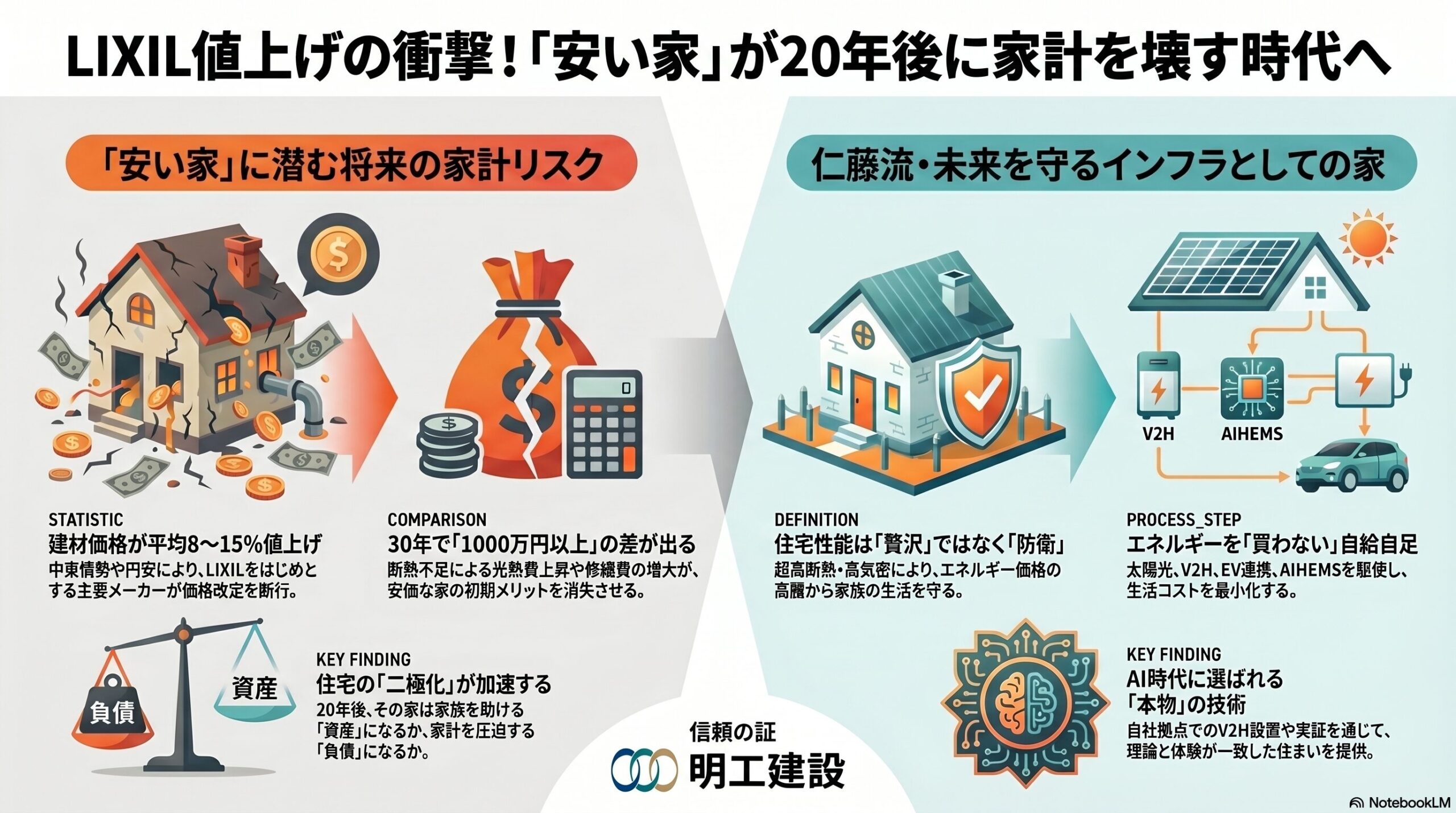太陽光発電など創エネを取り入れた住まいのイメージ